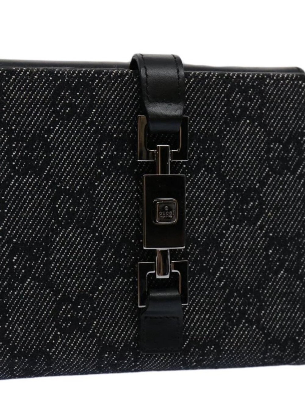 GUCCI GG Canvas Jackie Wallet Navy 05474 Auth 60080V